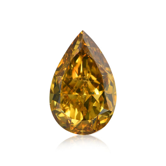 0,70 Karat Fancy Deep Brownish Greenish Yellow Birnenförmiger Diamant SI1 GIA
