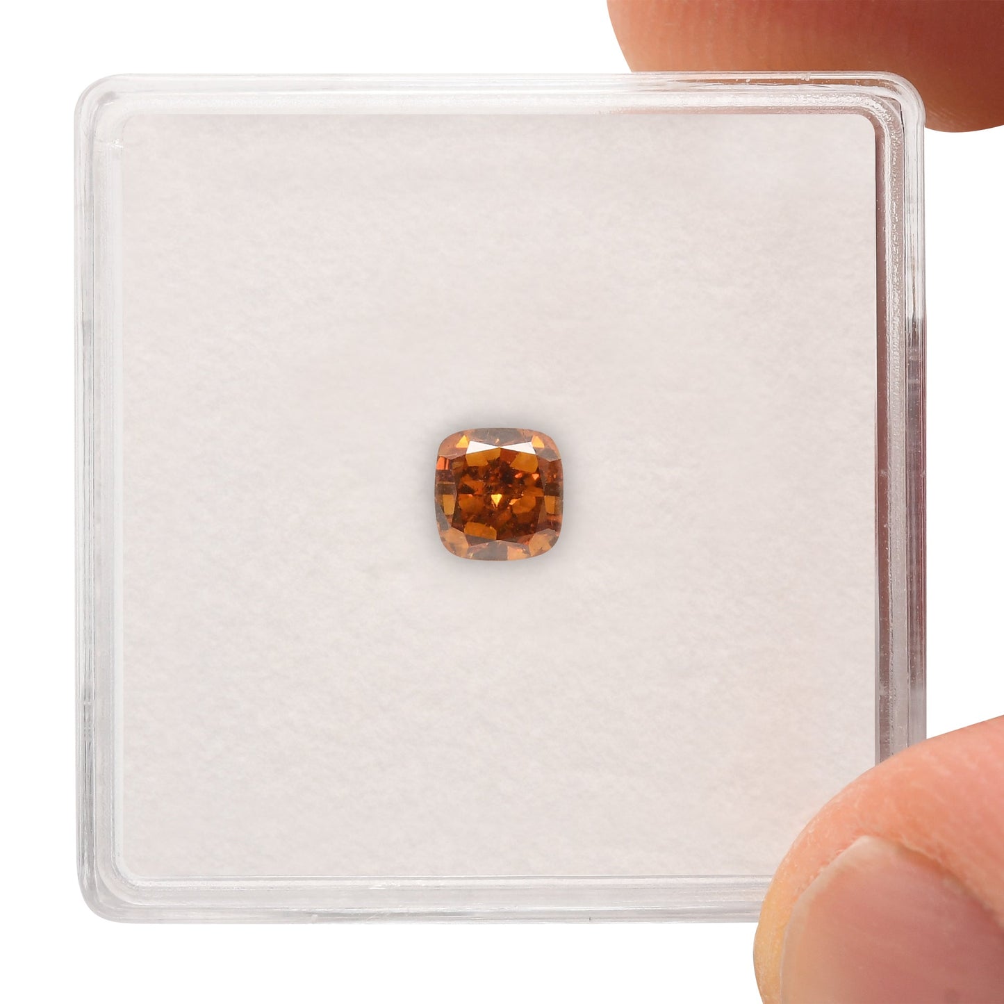 0.50 Carat Fancy Deep Brownish Yellowish Orange Cushion Diamond SI1 GIA