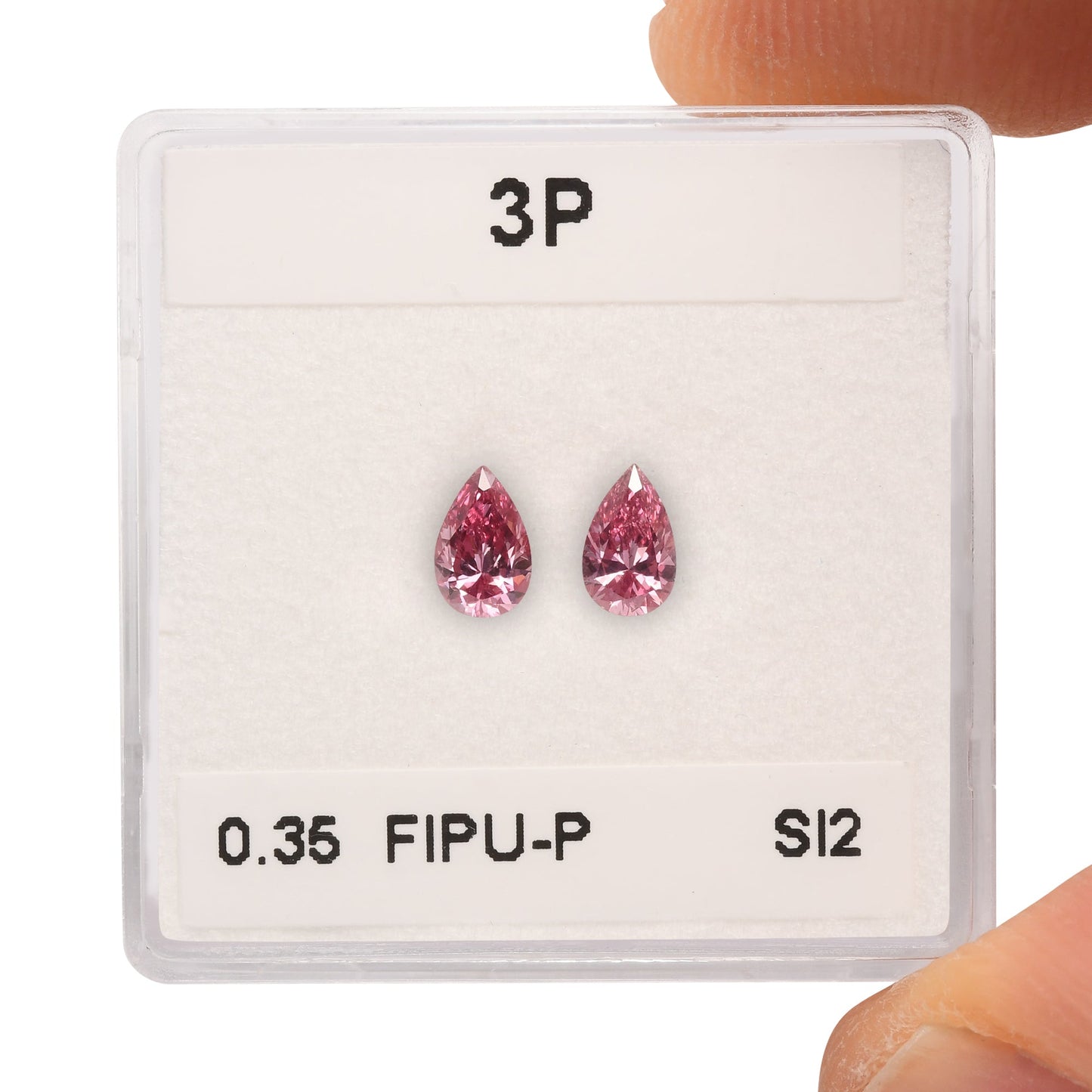 0,35 Karat Fancy Intense Purplish Pink Birnenförmige Diamanten SI2 GIA