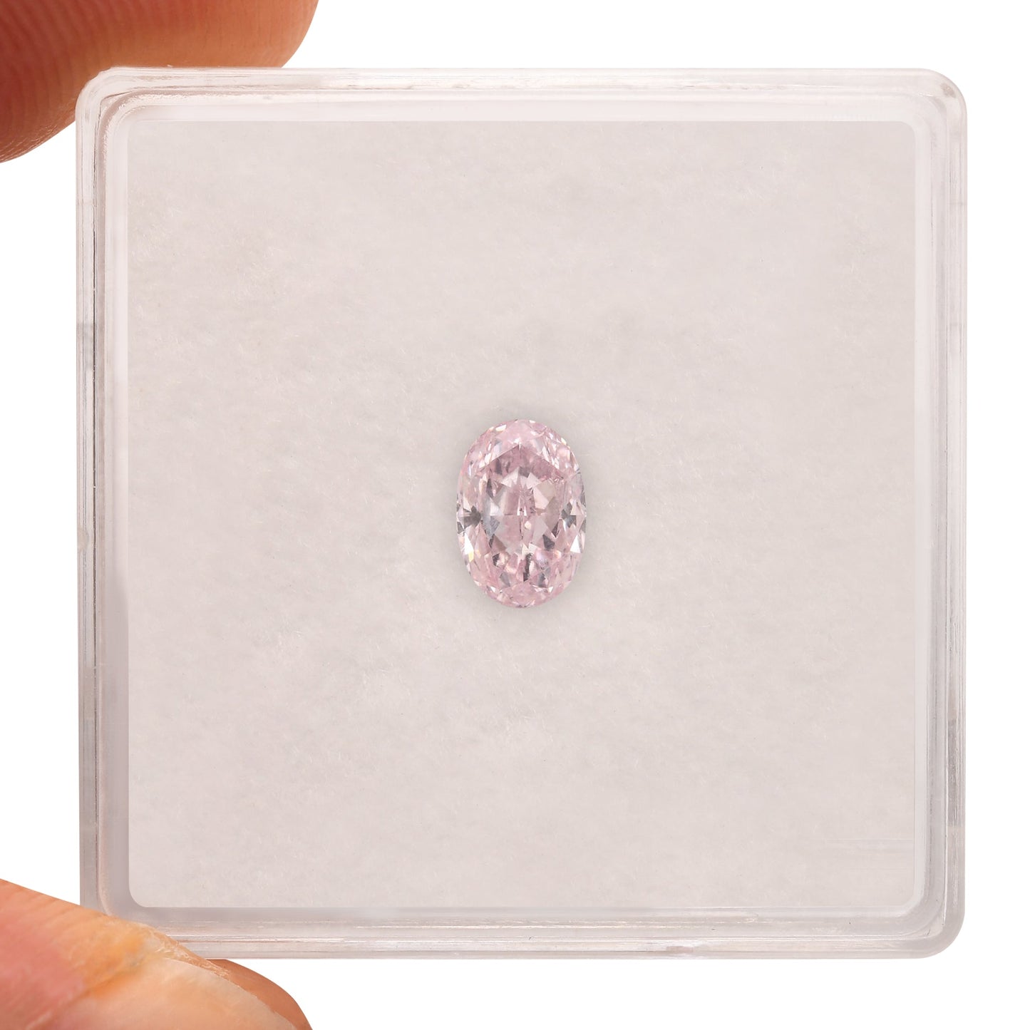0.56 Carat Fancy Purplish Pink Oval Diamond VS2 GIA