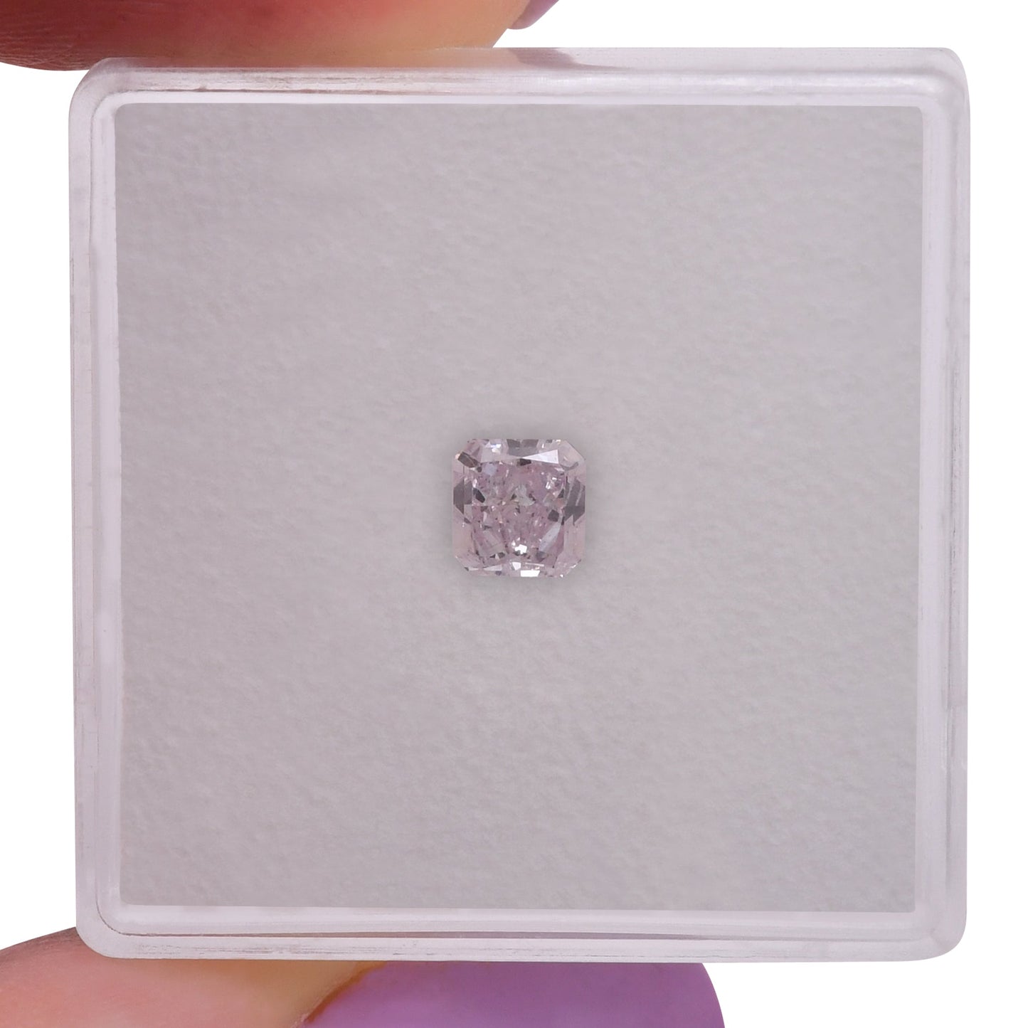 0.45 Carat Fancy Light Purplish Pink Radiant Diamond SI2 GIA