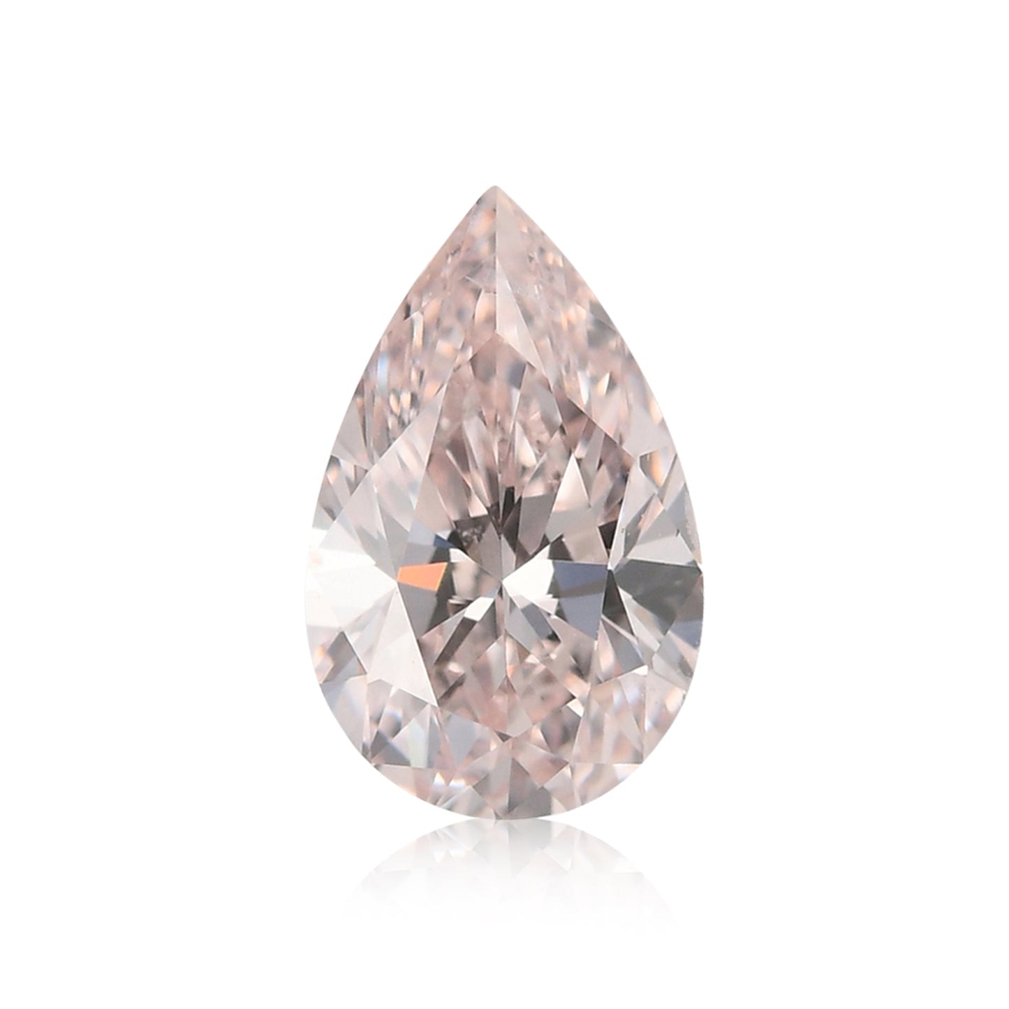 0.40 Carat Fancy Light Orangy Pink Pear Diamond SI1 GIA