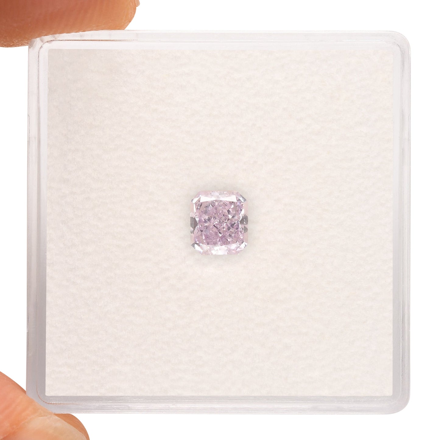 0.49 Carat Fancy Pinkish Purple Radiant Diamond SI2 GIA