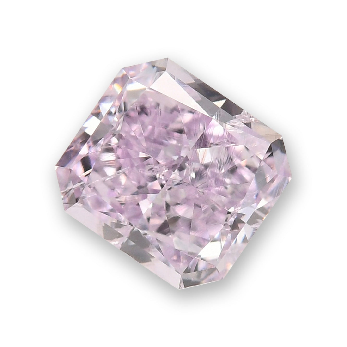 0.49 Carat Fancy Pinkish Purple Radiant Diamond SI2 GIA