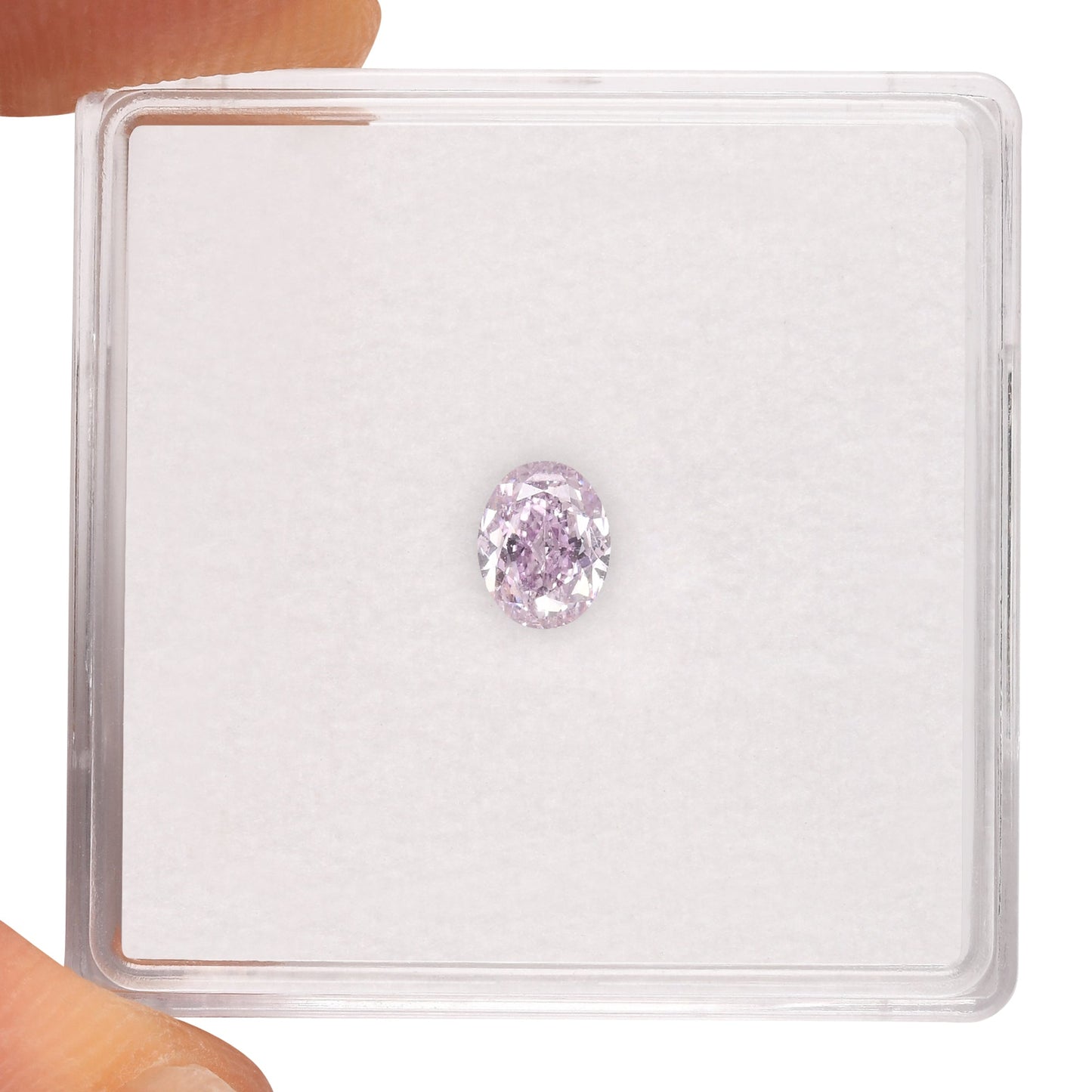 0.42 Carat Fancy Pinkish Purple Oval Diamond VS2 GIA
