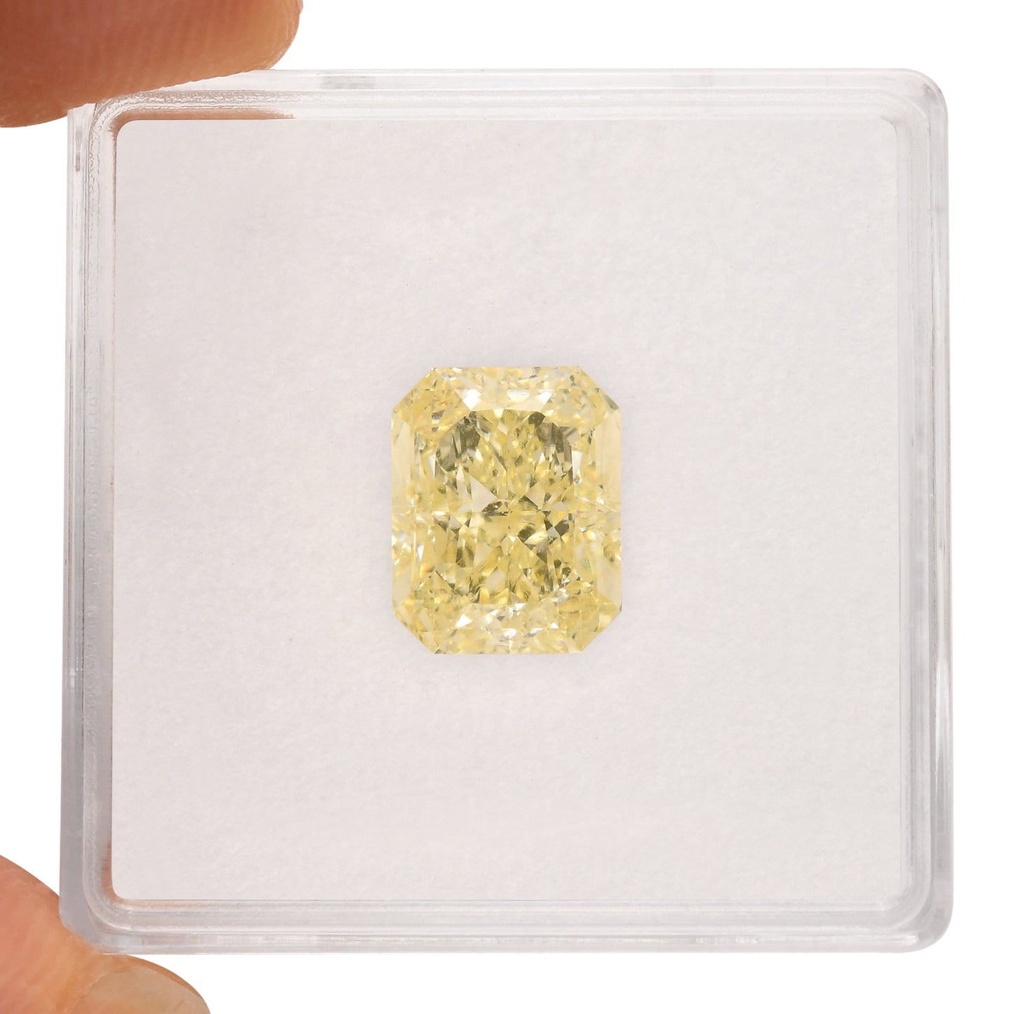3.09 Carat Fancy Yellow Radiant Diamond IF GIA