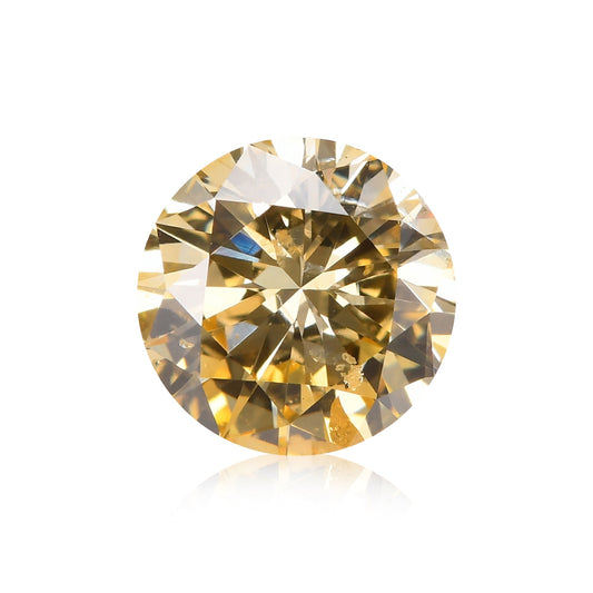 1,00 Karat Fancy Orange Yellow Round Diamond (I1) GIA