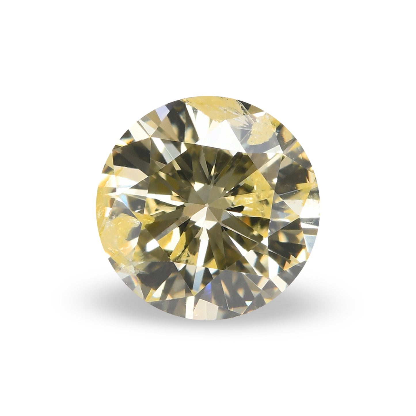 1.08 Carat Fancy Light Yellow Round Diamond (I2) GIA