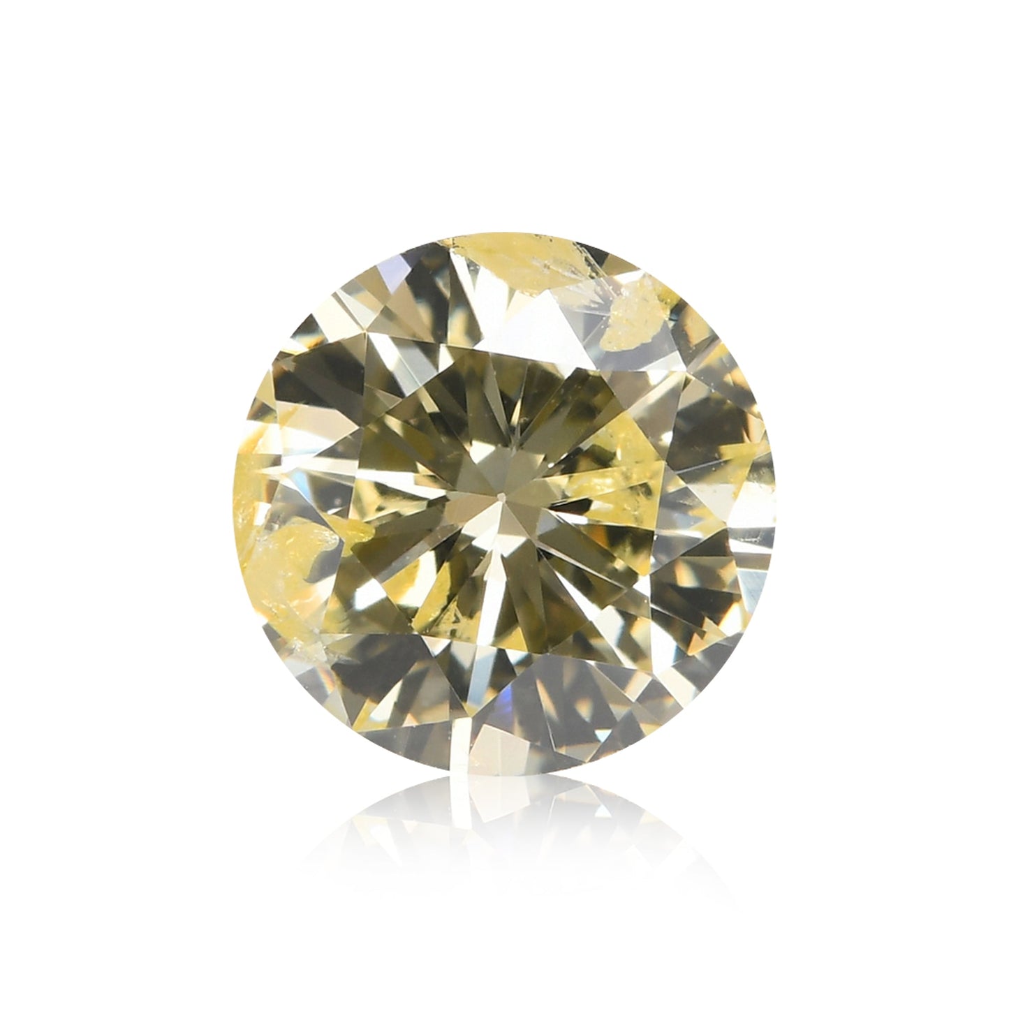 1.08 Carat Fancy Light Yellow Round Diamond (I2) GIA