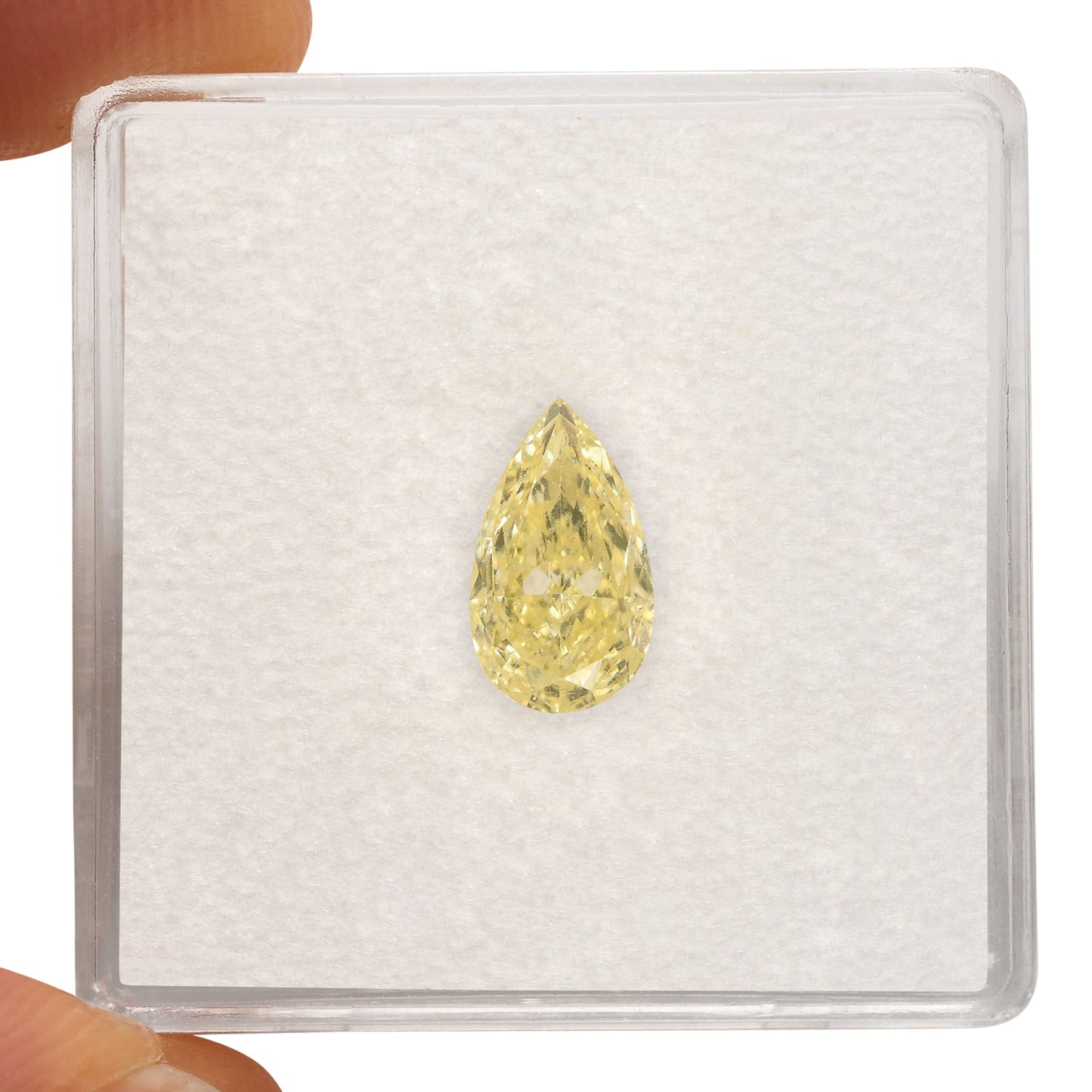 1,24 Karat Fancy Light Yellow Birnenförmiger Diamant SI1 GIA
