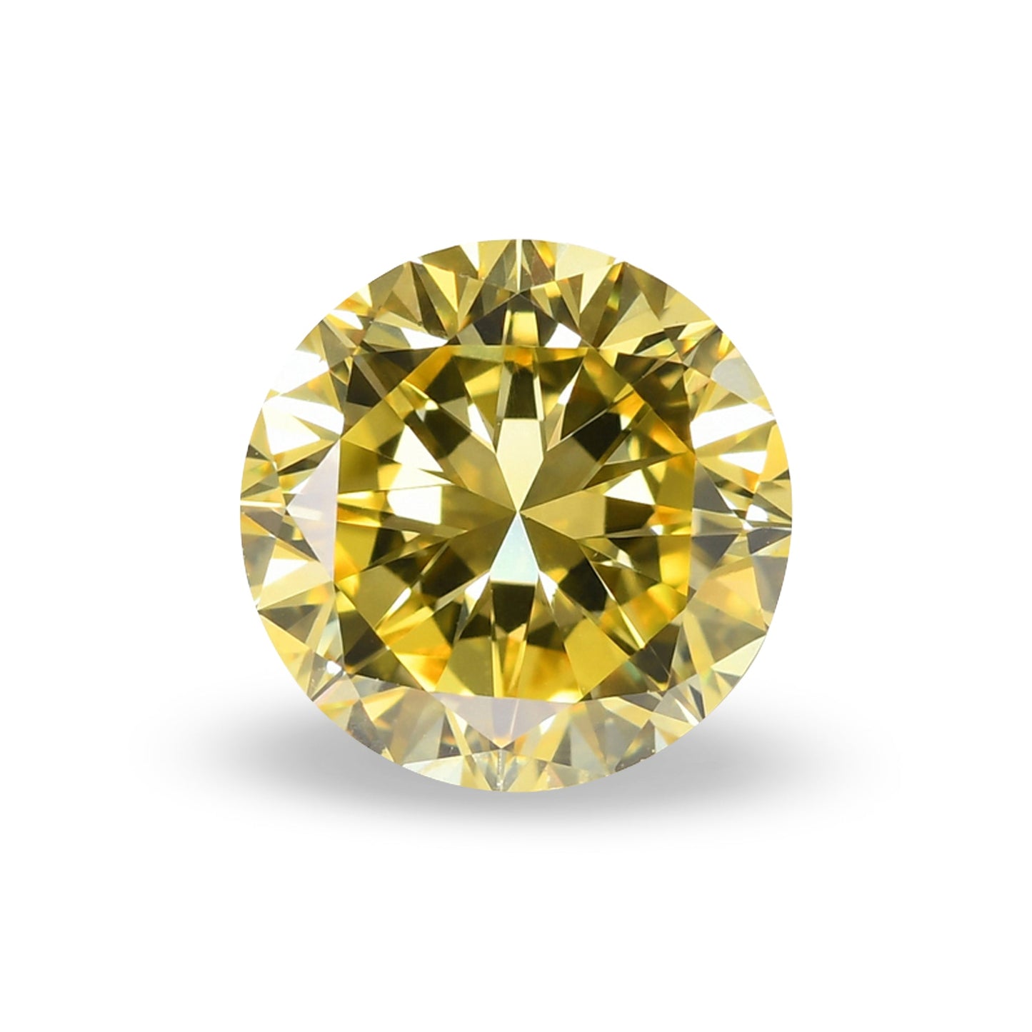 0.90 Carat Fancy Intense Yellow Round Brilliant Diamond VS2 GIA