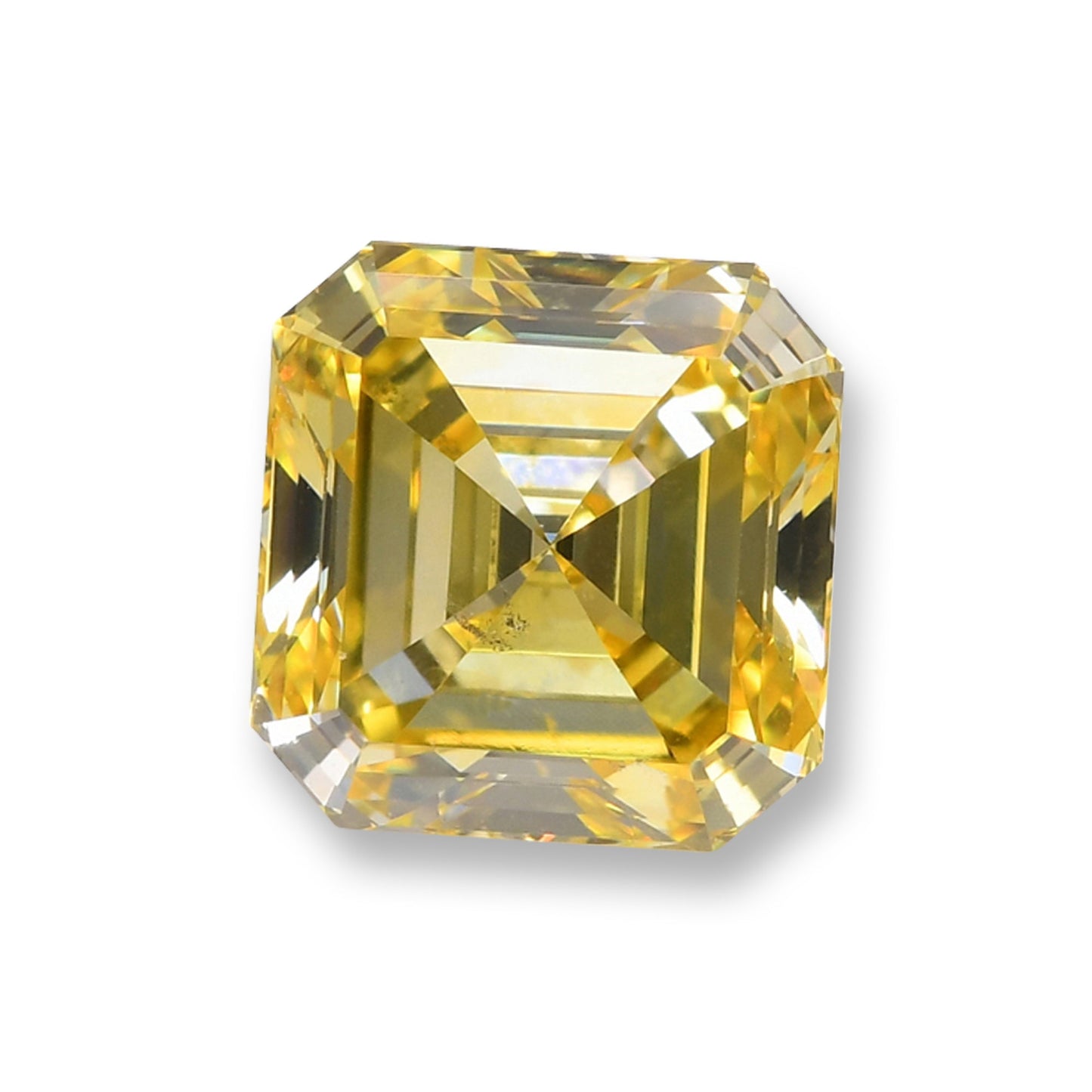 1.07 Carat Fancy Vivid Yellow Asscher Diamond SI1 GIA