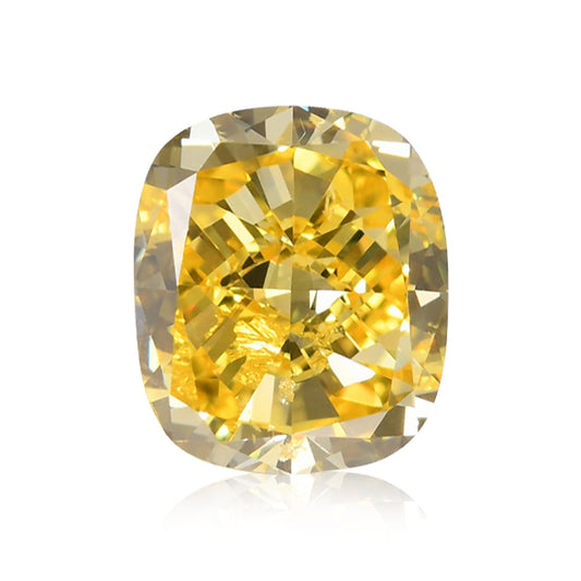 1,02 Karat Fancy Vivid Yellow Cushion Diamond SI1 GIA