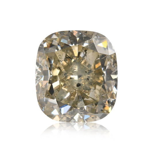 8,13 Karat Fancy Brown Greenish Yellow Cushion Diamond (I1) GIA