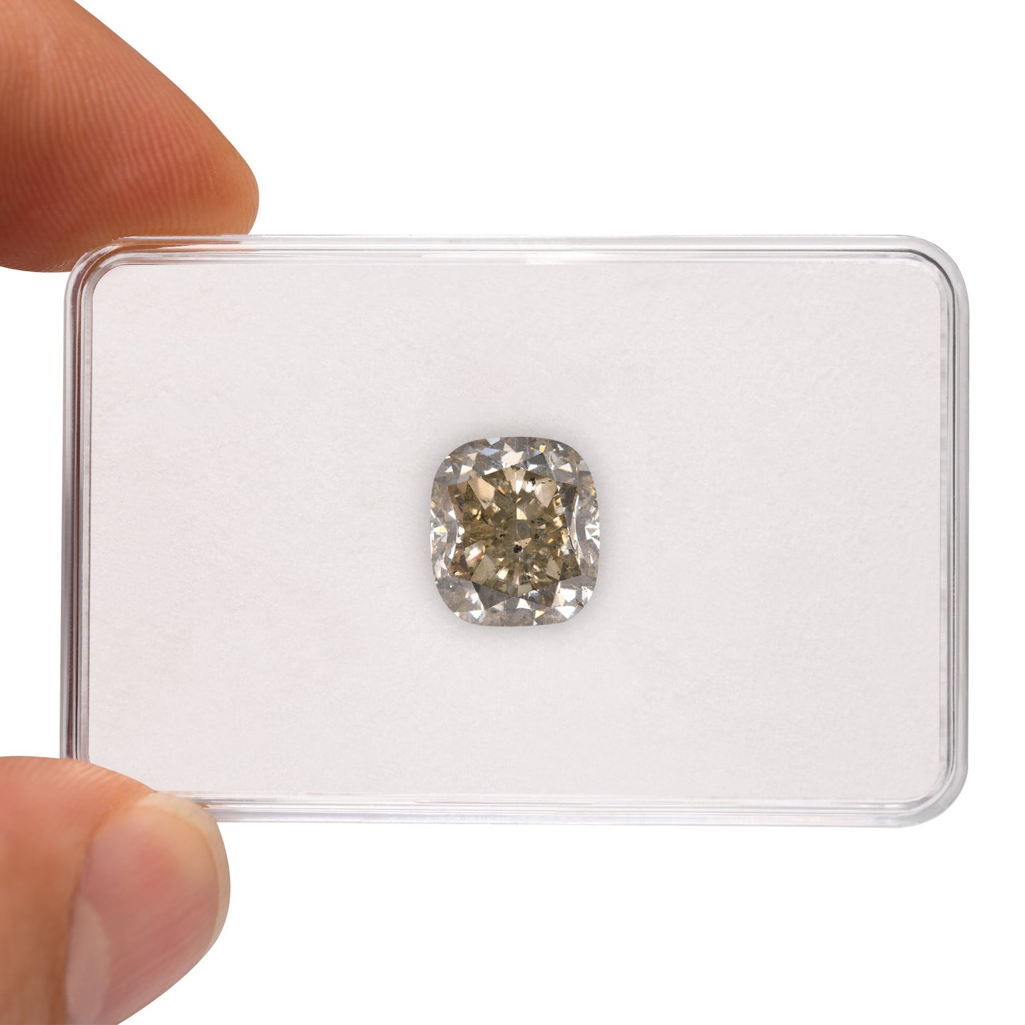 8.13 Carat Fancy Brown Greenish Yellow Cushion Diamond (I1) GIA