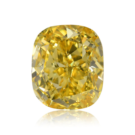 0.71 Carat Fancy Vivid Yellow Cushion Diamond VS1 GIA