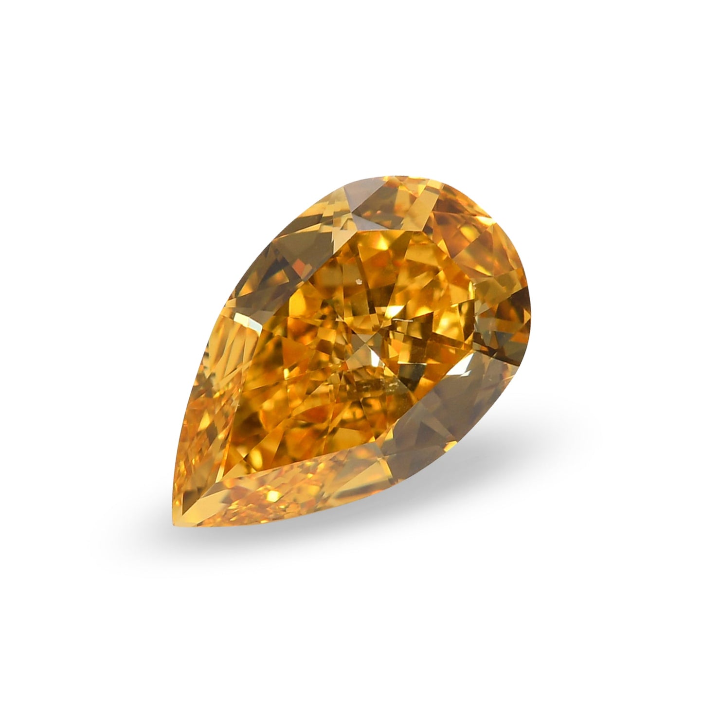 1.40 Carat Fancy Intense Orange Yellow Pear Diamond VS2 GIA