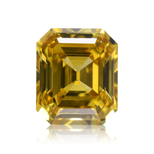 0.71 Carat Fancy Vivid Yellow Emerald Diamond VS2 GIA