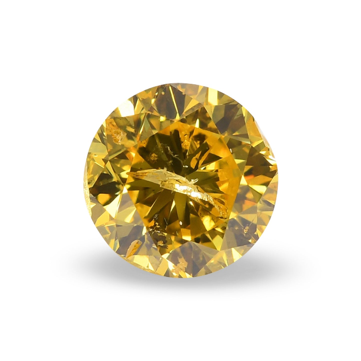 1.03 Carat Fancy Vivid Yellow Round Brilliant Diamond (I1) GIA