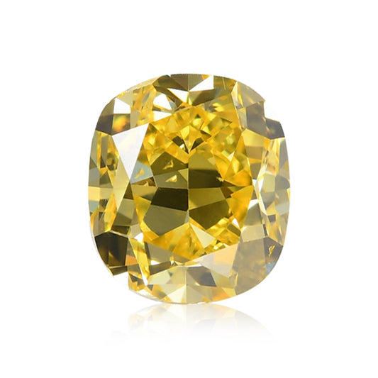 0.76 Carat Fancy Vivid Yellow Cushion Diamond VS2 GIA