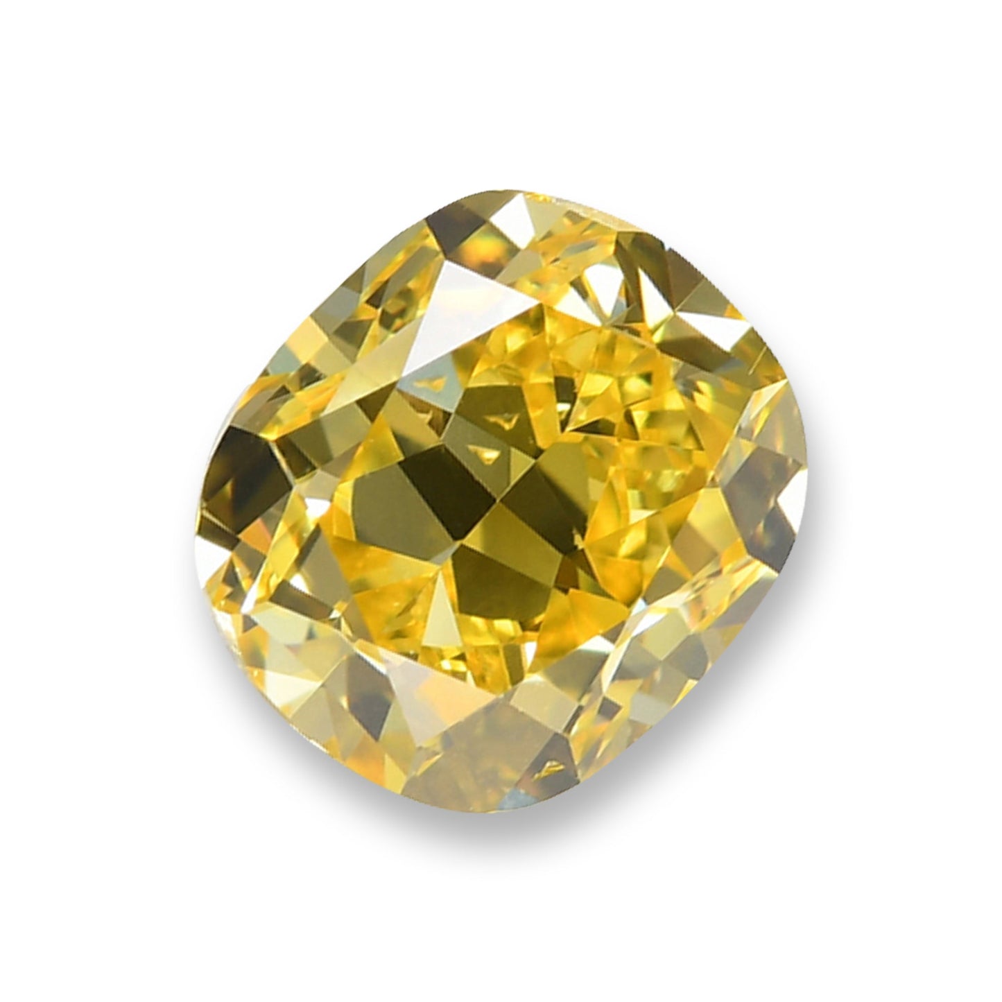 0.76 Carat Fancy Vivid Yellow Cushion Diamond VS2 GIA