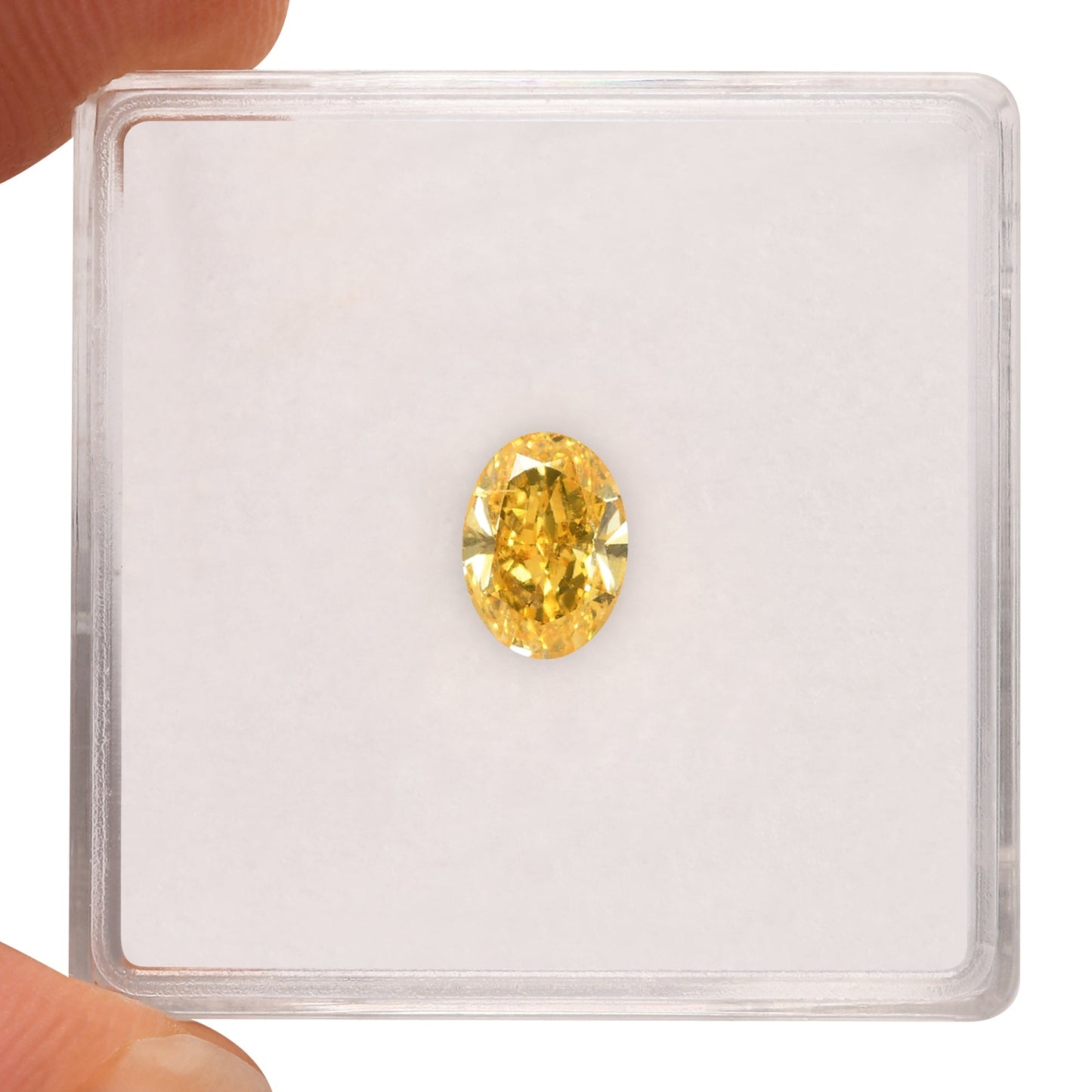 0.75 Carat Fancy Vivid Yellow Oval Diamond SI1 GIA