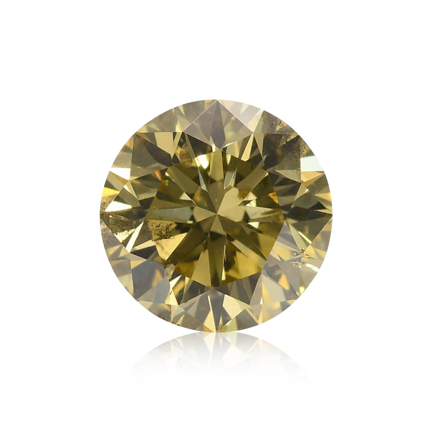 1.02 Carat Fancy Brownish Greenish Yellow Round Brilliant Diamond SI2 GIA