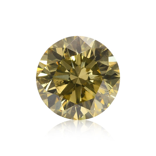 1,02 Karat Fancy Brownish Greenish Yellow Round Brilliant SI2 GIA