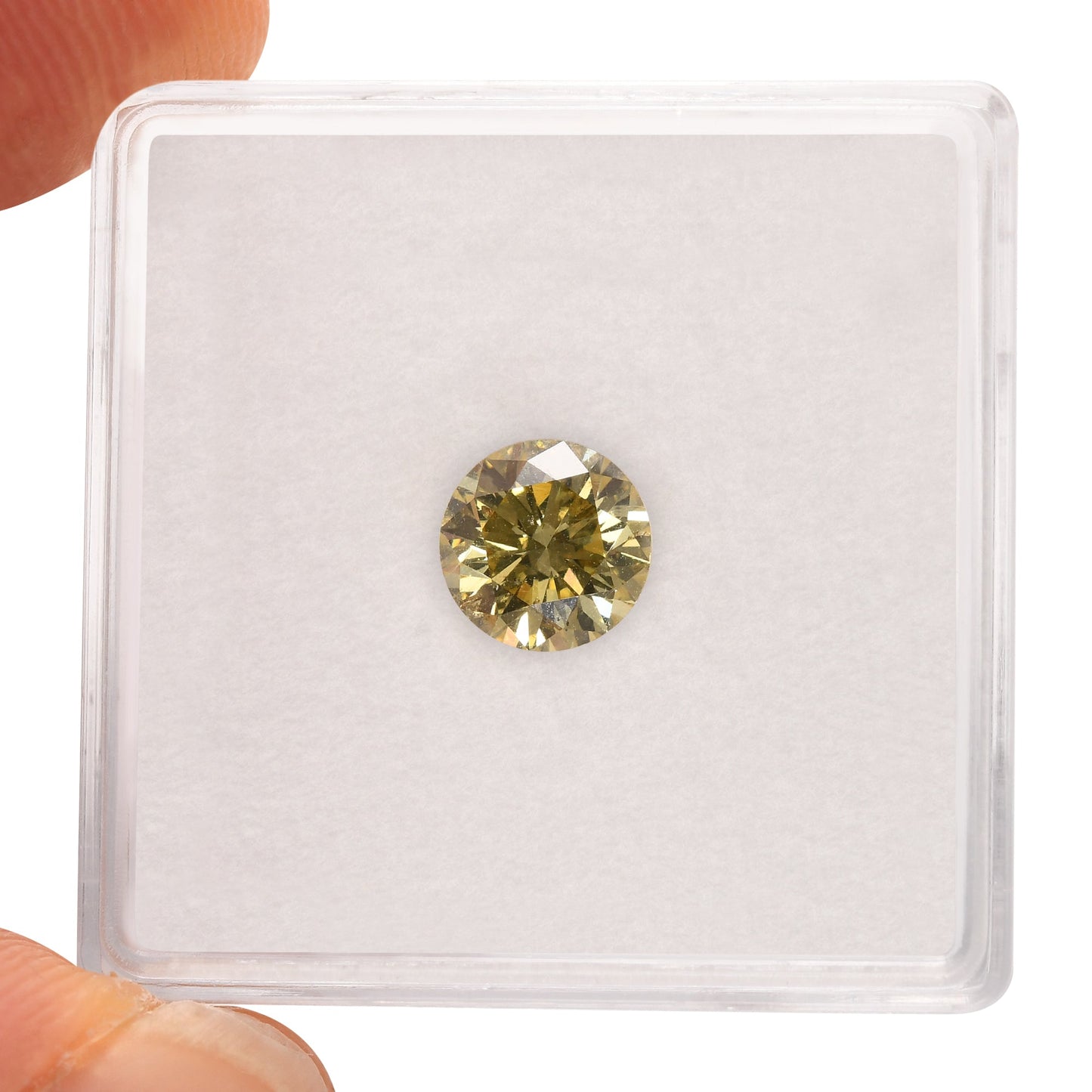 1.02 Carat Fancy Brownish Greenish Yellow Round Brilliant Diamond SI2 GIA