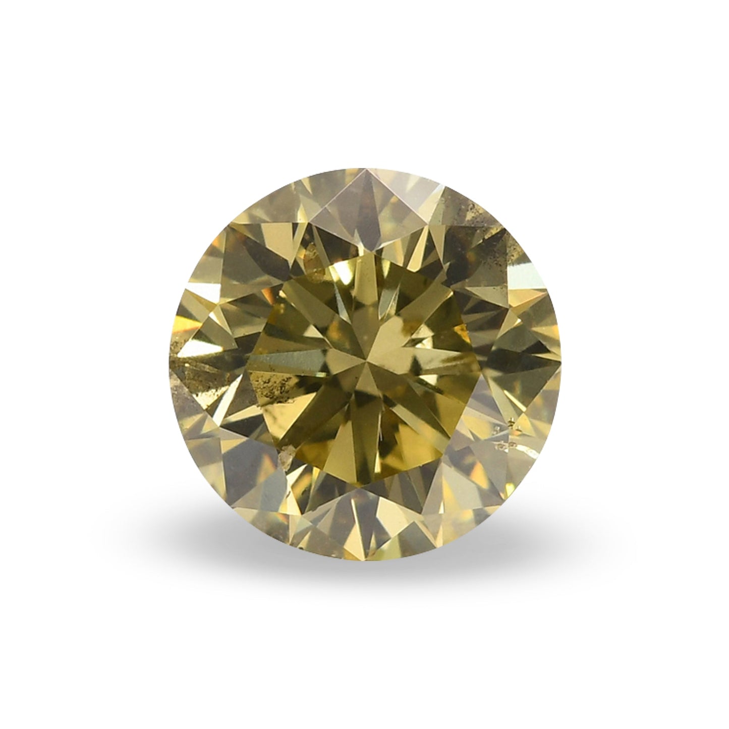 1.02 Carat Fancy Brownish Greenish Yellow Round Brilliant Diamond SI2 GIA