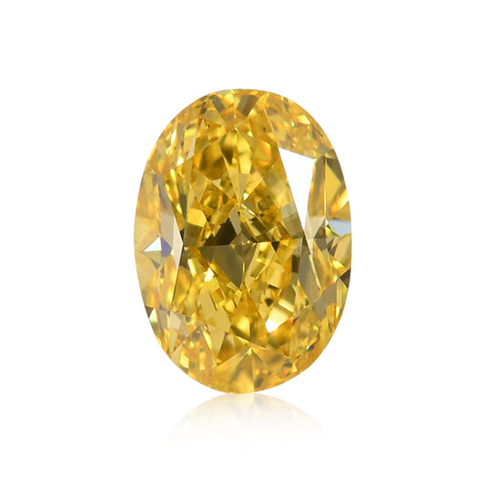 0.92 Carat Fancy Vivid Yellow Oval Diamond VS2 GIA