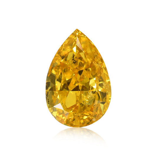 1,04 Karat Fancy Vivid Yellow Birnenförmiger Diamant (I1) GIA