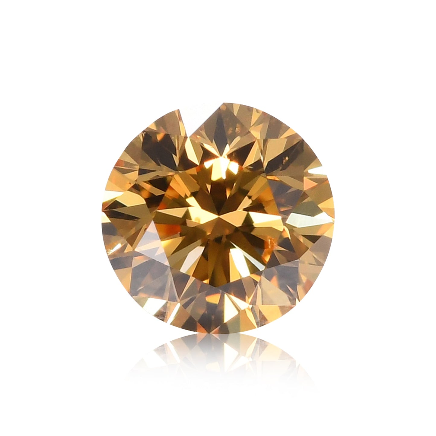 0.30 Carat Fancy Yellow Orange Round Brilliant Diamond SI1 GIA