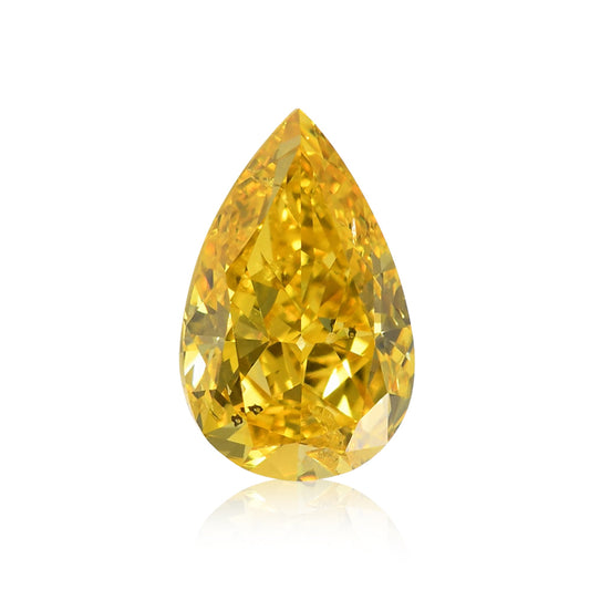 1,01 Karat Fancy Vivid Yellow Birnenförmiger Diamant (I1) GIA