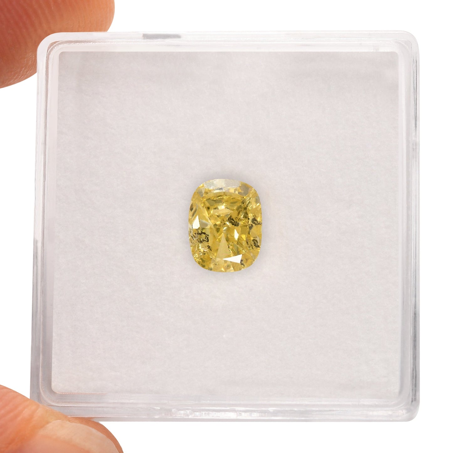 1.01 Carat Fancy Intense Yellow Cushion Diamond (I1) GIA
