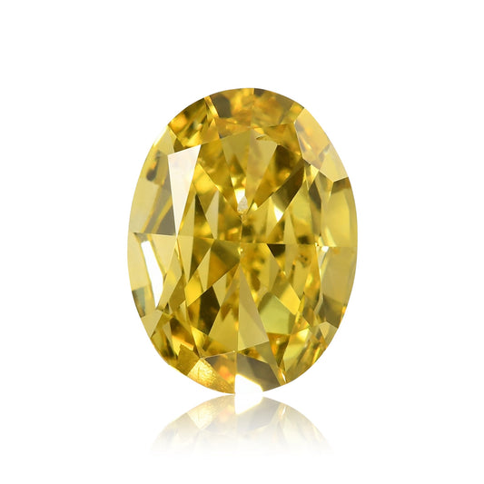 0,70 Karat Fancy Vivid Yellow Oval Diamond SI2 GIA