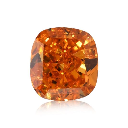 0.52 Carat Fancy Deep Yellowish Orange Cushion Diamond (I1) GIA