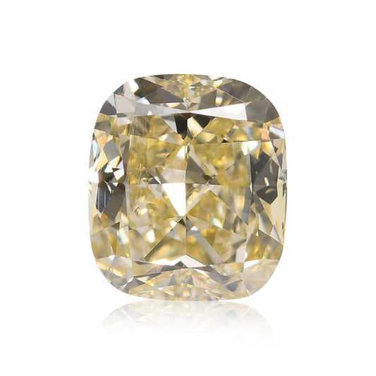1,23 Karat Fancy Light Yellow Cushion Diamond VS2 GIA