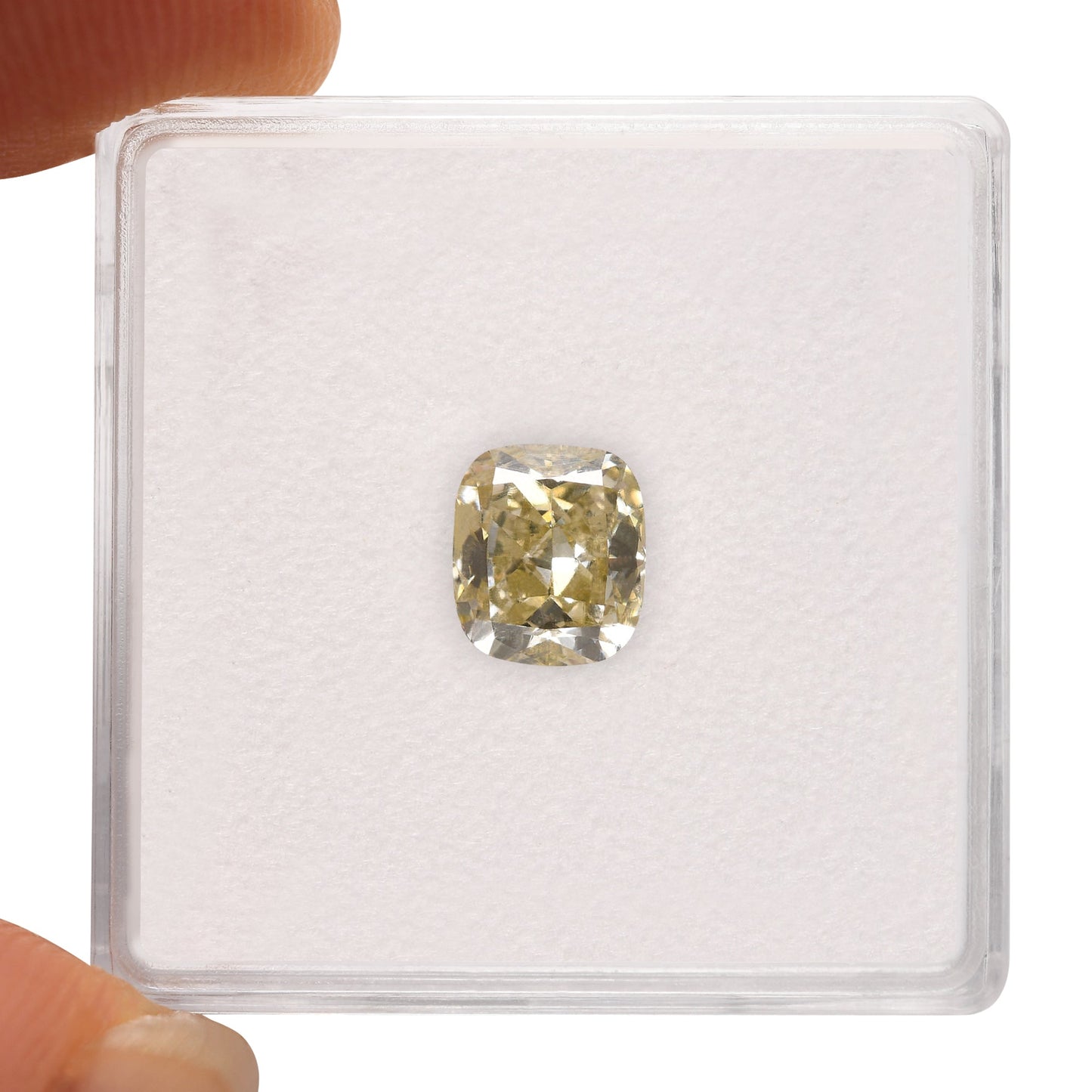 1,23 Karat Fancy Light Yellow Cushion Diamond VS2 GIA