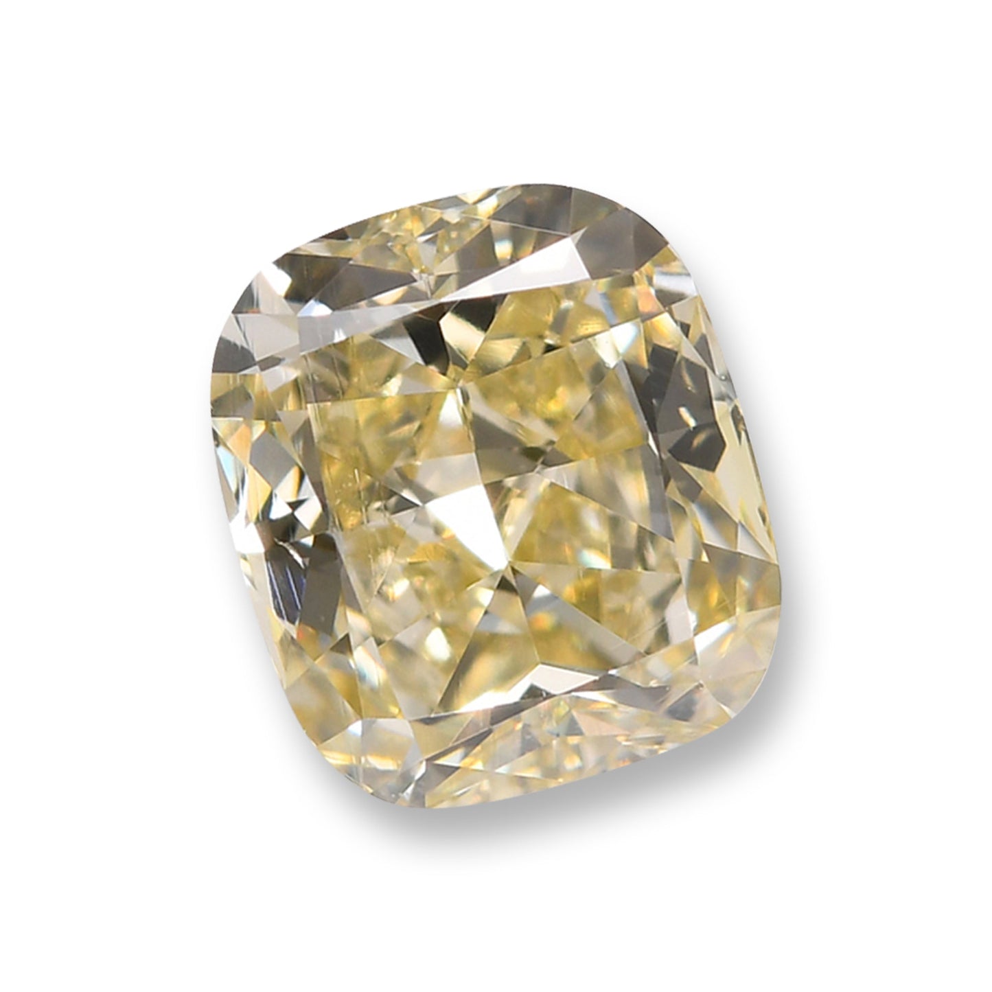 1,23 Karat Fancy Light Yellow Cushion Diamond VS2 GIA