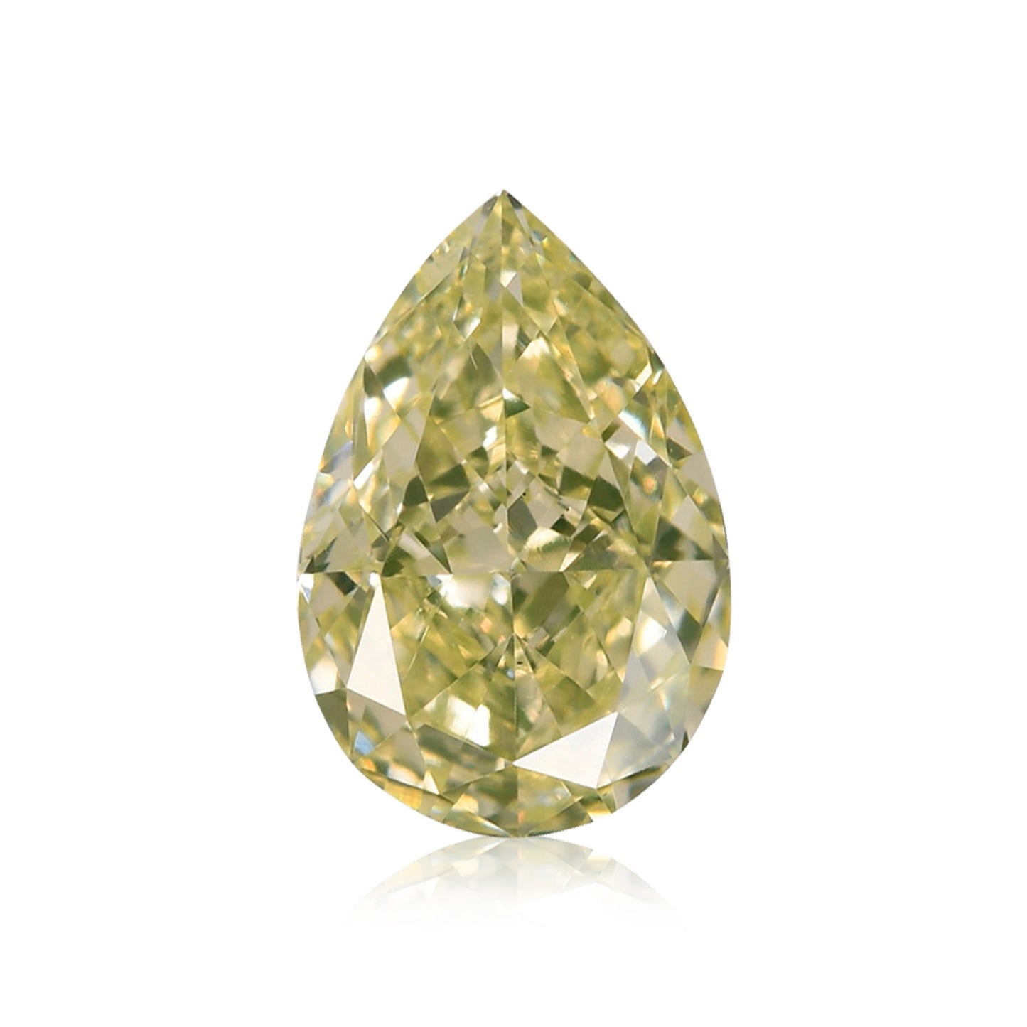 0,75 Karat Fancy Light Green Yellow Pear Diamond VS2 GIA