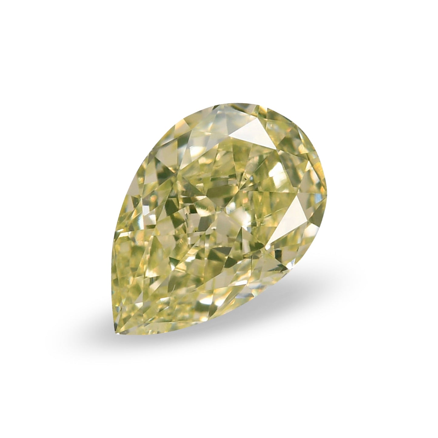 0,75 Karat Fancy Light Green Yellow Pear Diamond VS2 GIA