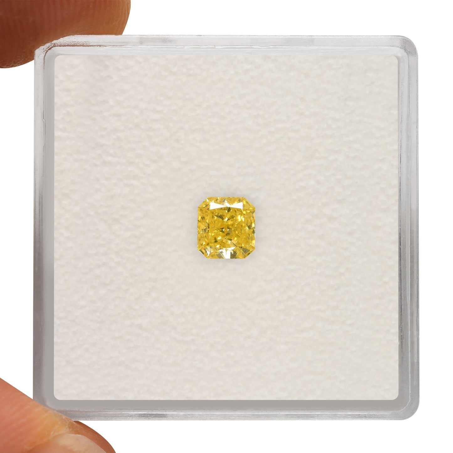0.47 Carat Fancy Vivid Yellow Radiant Diamond (I1) GIA