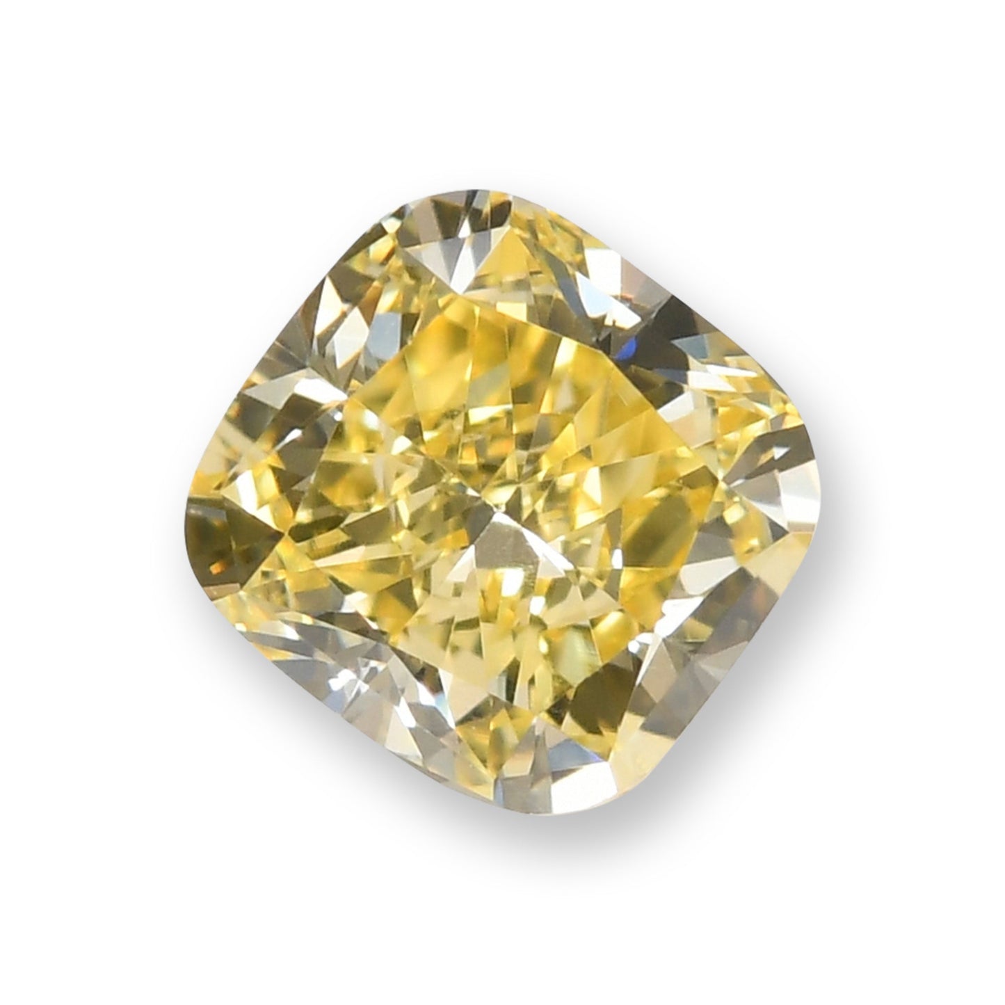 0.56 Carat Fancy Intense Yellow Cushion Diamond VVS2 GIA
