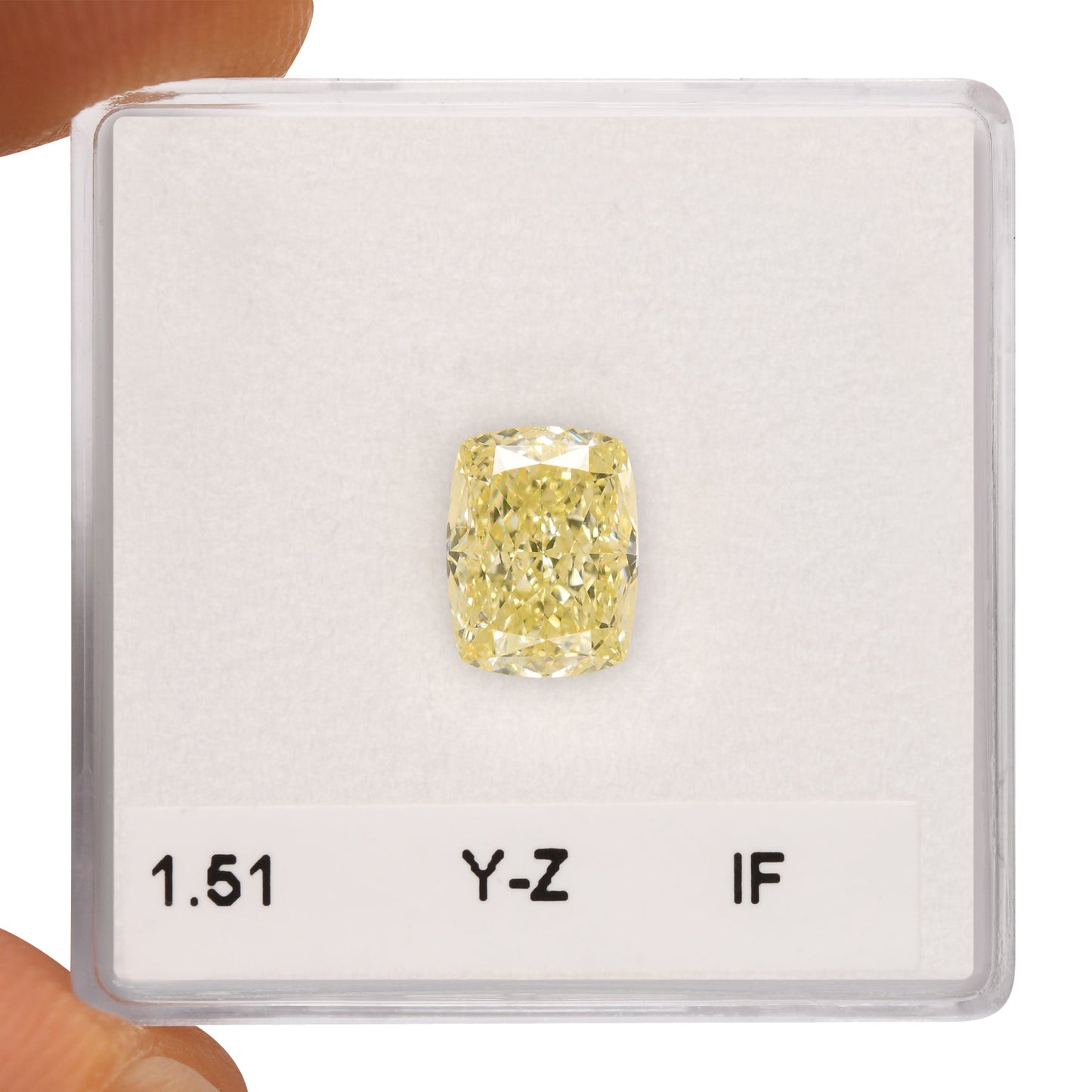 1,51 Karat hellgelber Kissen-Diamant, IF GIA