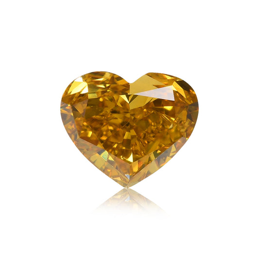 0.84 Carat Fancy Deep Brownish Orangy Yellow HEART Diamond VS2 GIA