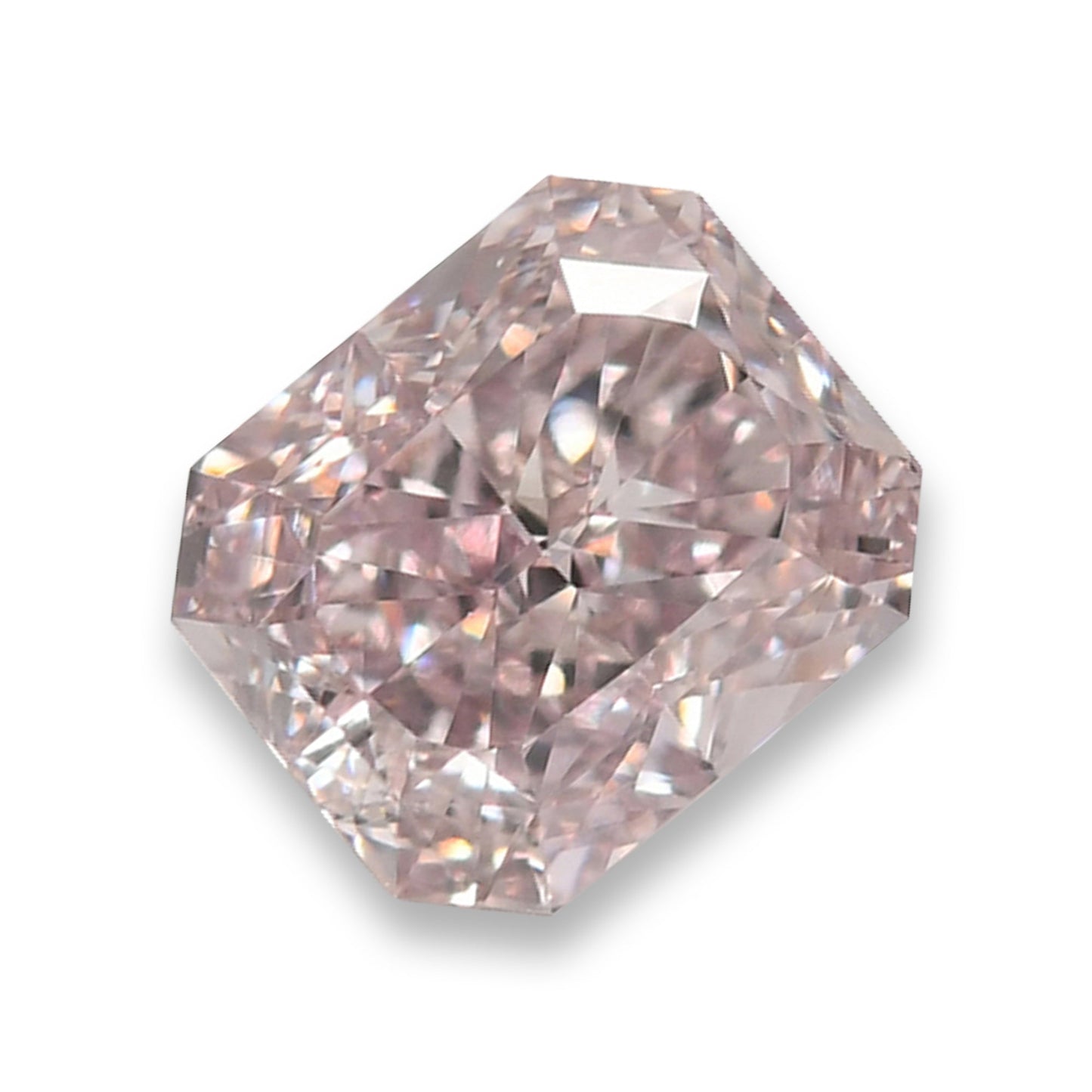 0.66 Carat Fancy Light Orangy Pink Radiant Diamond VS1 GIA