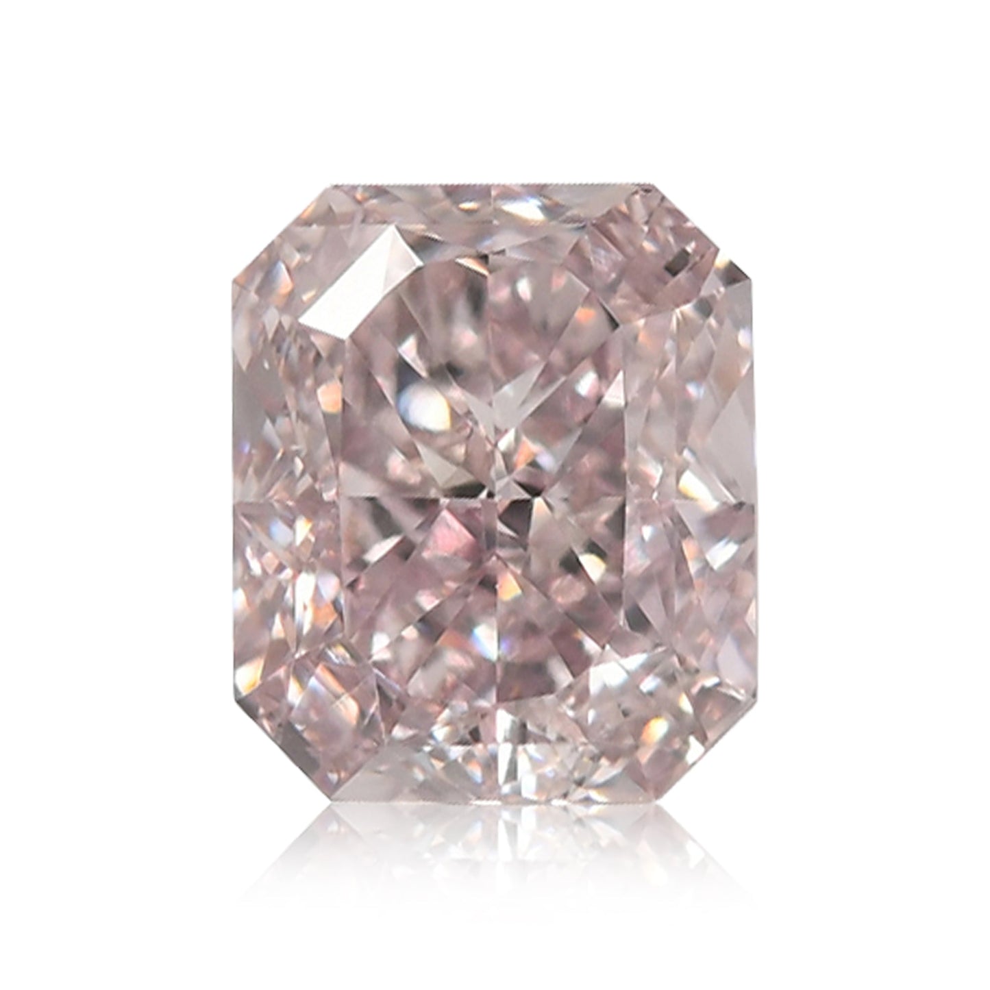0.66 Carat Fancy Light Orangy Pink Radiant Diamond VS1 GIA