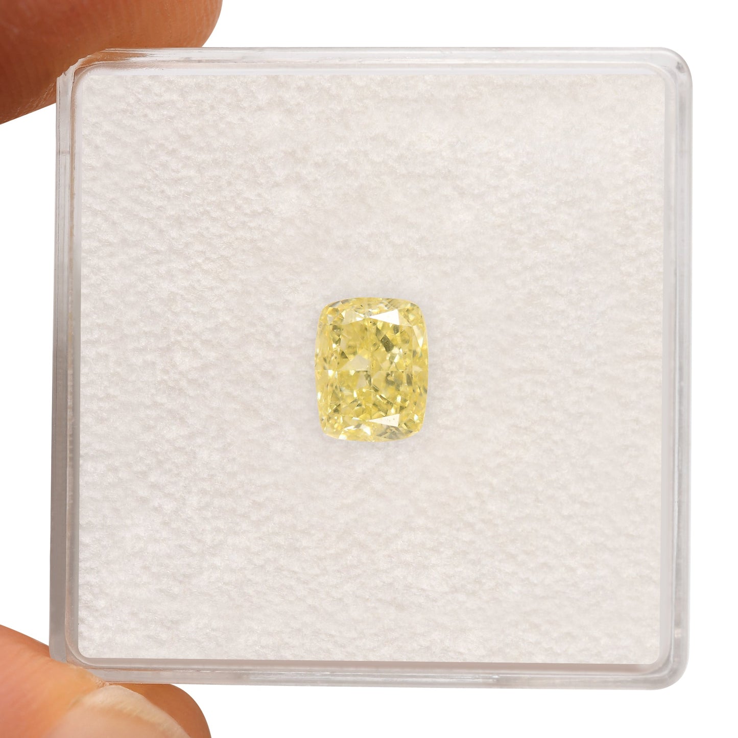 1,01 Karat Fancy Light Yellow Cushion Diamond VS2 GIA