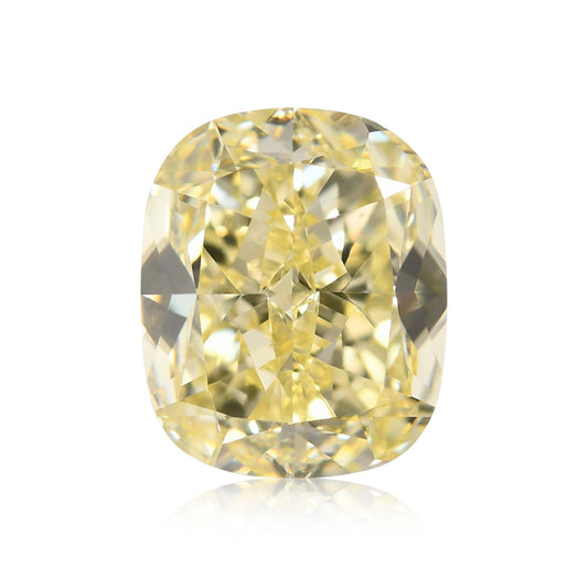 2,22 Karat Fancy Light Yellow Cushion Diamond VVS1 GIA